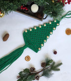 Christmas Tree Green Macrame Beads Wall Hanging - FLBERHOME