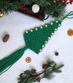 Christmas Tree Green Macrame Beads Wall Hanging - FLBERHOME