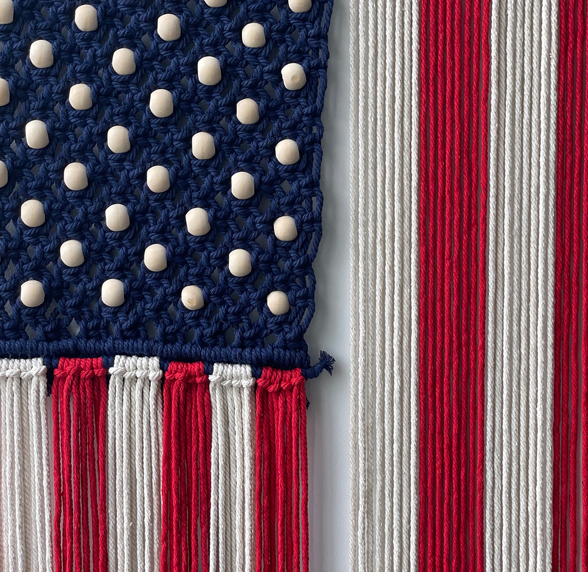 Macrame American Flag Boho wall Art Home décor 25.5*37