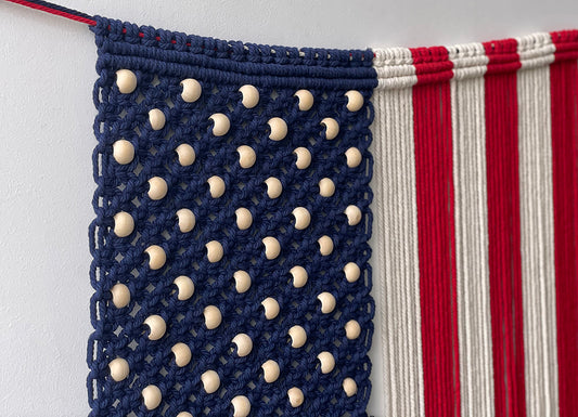 Macrame American Flag Boho wall Art Home décor 25.5*37