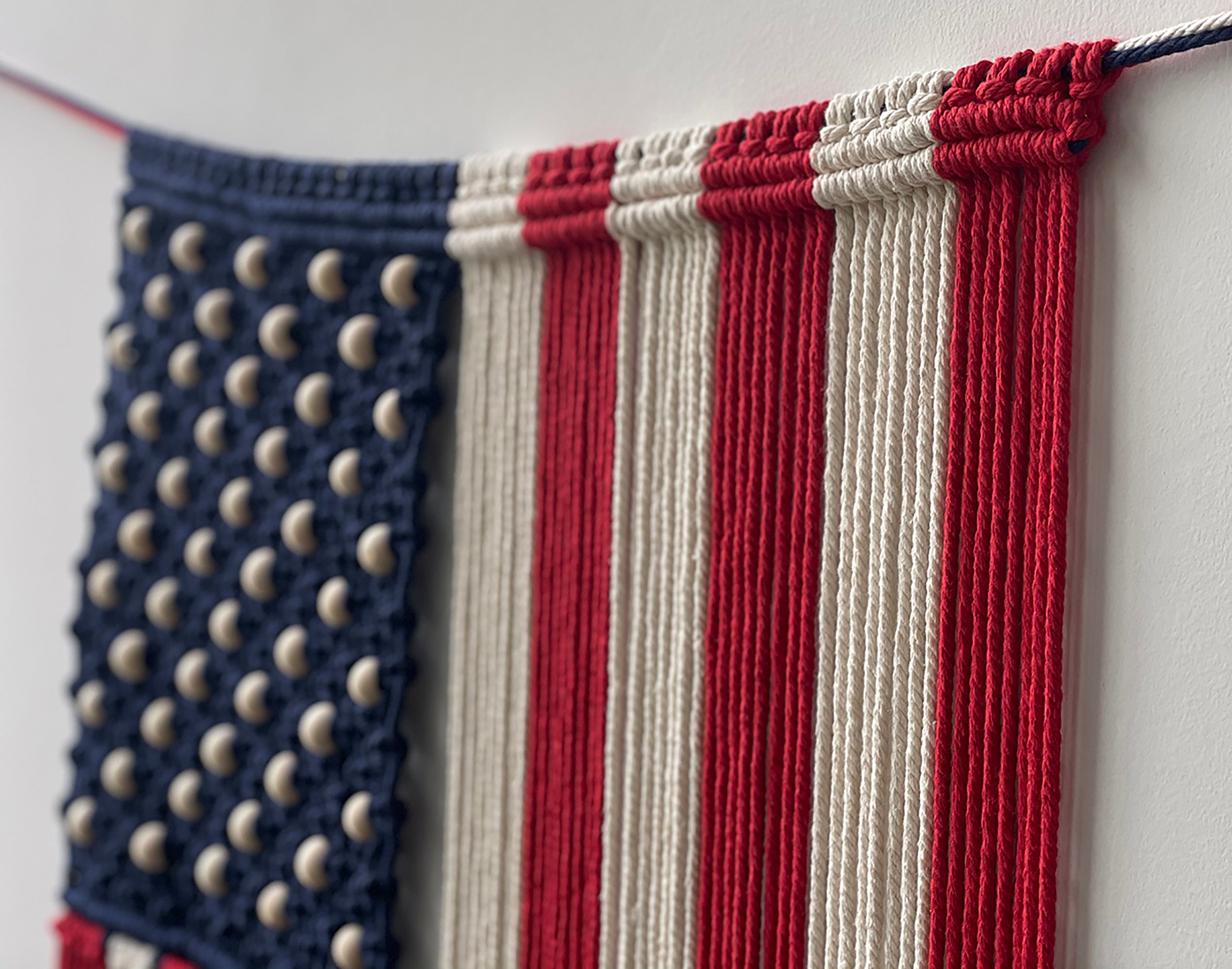 Macrame American Flag Boho wall Art Home décor 25.5*37