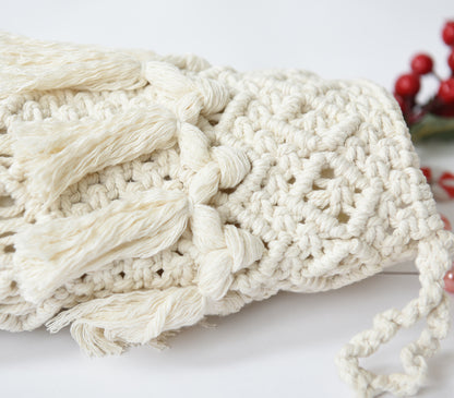 Christmas Stockings Macrame Christmas Decorations Mantel Hanging Stockings for Family Christmas Decoration